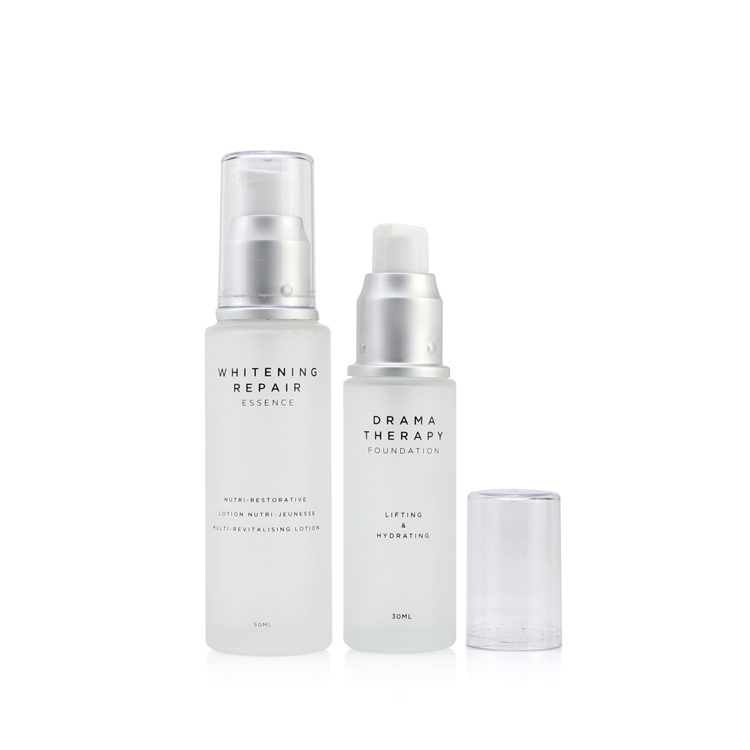 Cosmetics packaging 15ml 20ml 25ml 30ml 50ml 80ml personal skin care cream lotion pump bottle glass with pump