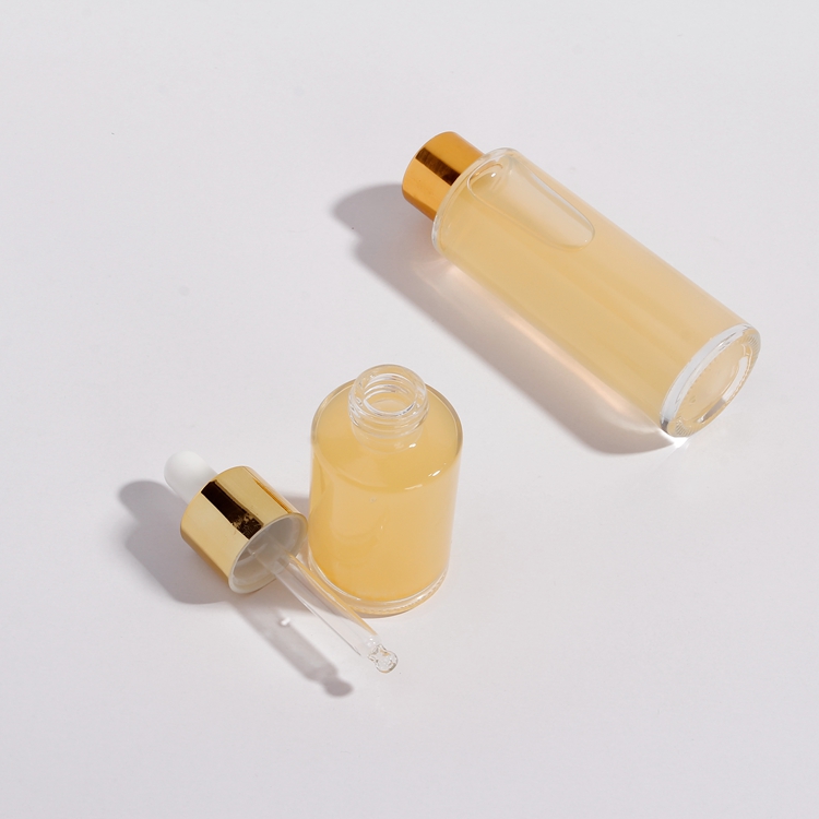 Cosmetics packaging bottle 30ml 50ml clear glass essential oil bottles with dropper