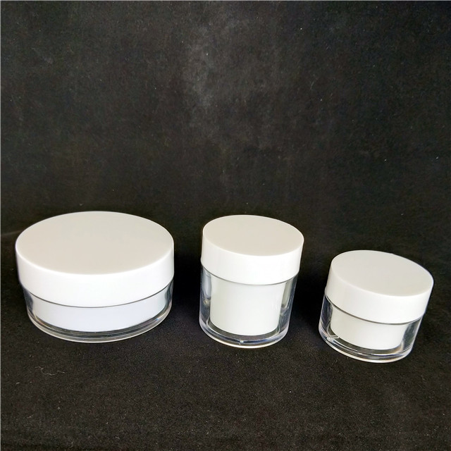 Cosmetics packaging empty 30g 50g 100g round double wall plastic PETG cosmetic jars