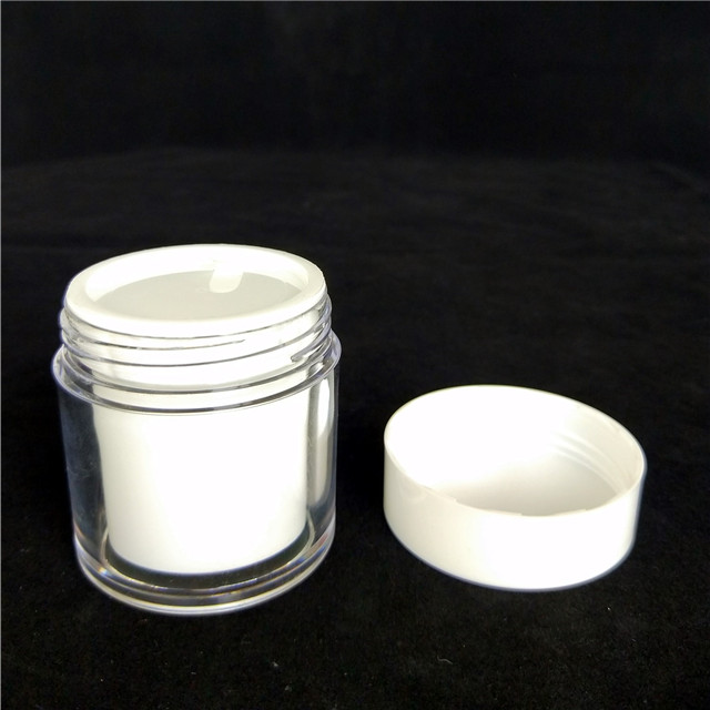Cosmetics packaging empty 30g 50g 100g round double wall plastic PETG cosmetic jars
