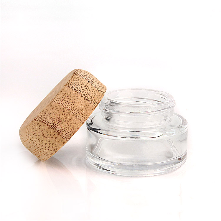 Cost-Effective Small Wide Mouth 27ml Face Eye Cream Glass Jar with wooden lid