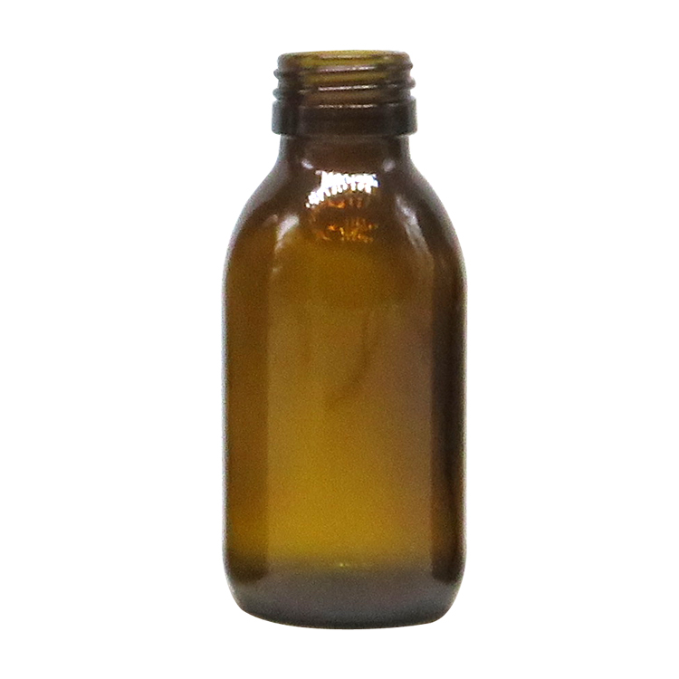 Cough Syrup Glass Amber Boston Round Bottle With Aluminum Cap
