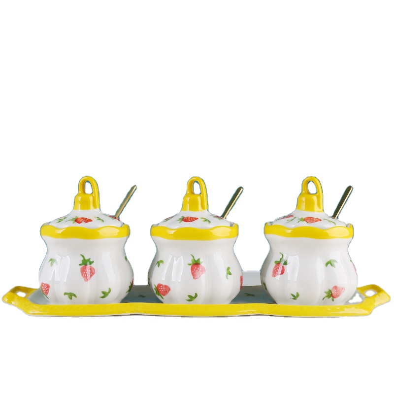 Craftsmanship Superb Ceramic Seasoning Pastic Container Spice Jar For Kitchen