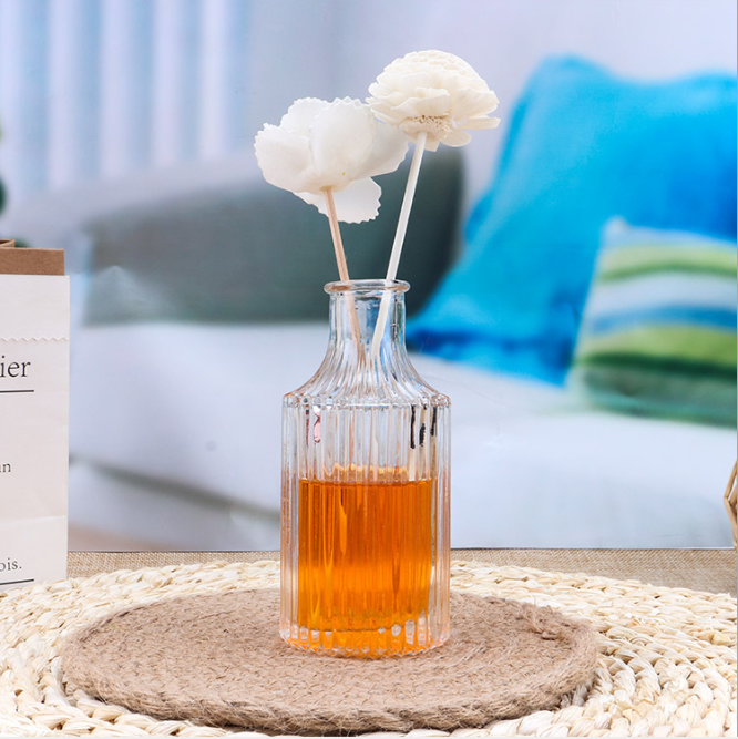 Crapy Round Crimp Cap Clear Glass 140ml Empty Perfume Reed Diffuse Glass Bottle
