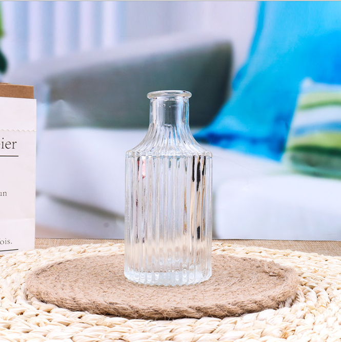 Crapy Round Crimp Cap Clear Glass 140ml Empty Perfume Reed Diffuse Glass Bottle