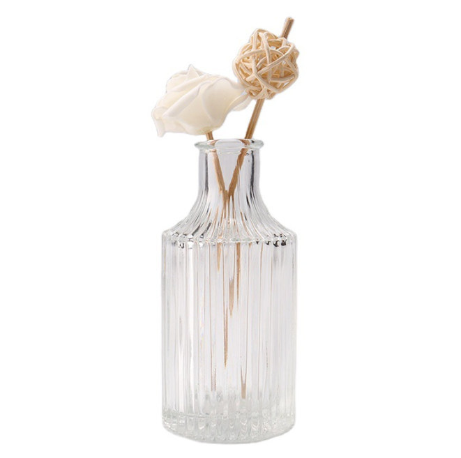 Crapy Round Crimp Cap Clear Glass 140ml Empty Perfume Reed Diffuse Glass Bottle