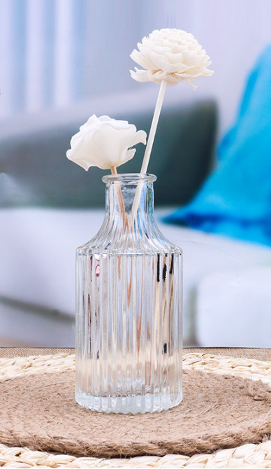 Crapy Round Crimp Cap Clear Glass 140ml Empty Perfume Reed Diffuse Glass Bottle