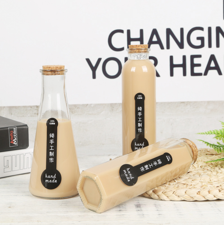 Crazy Price 350ml Glass Water Bottle Reusable Coffee Cup Drink Bottle Beer Bottle With Customized Lid