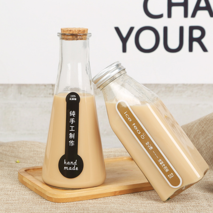 Crazy Price 350ml Glass Water Bottle Reusable Coffee Cup Drink Bottle Beer Bottle With Customized Lid