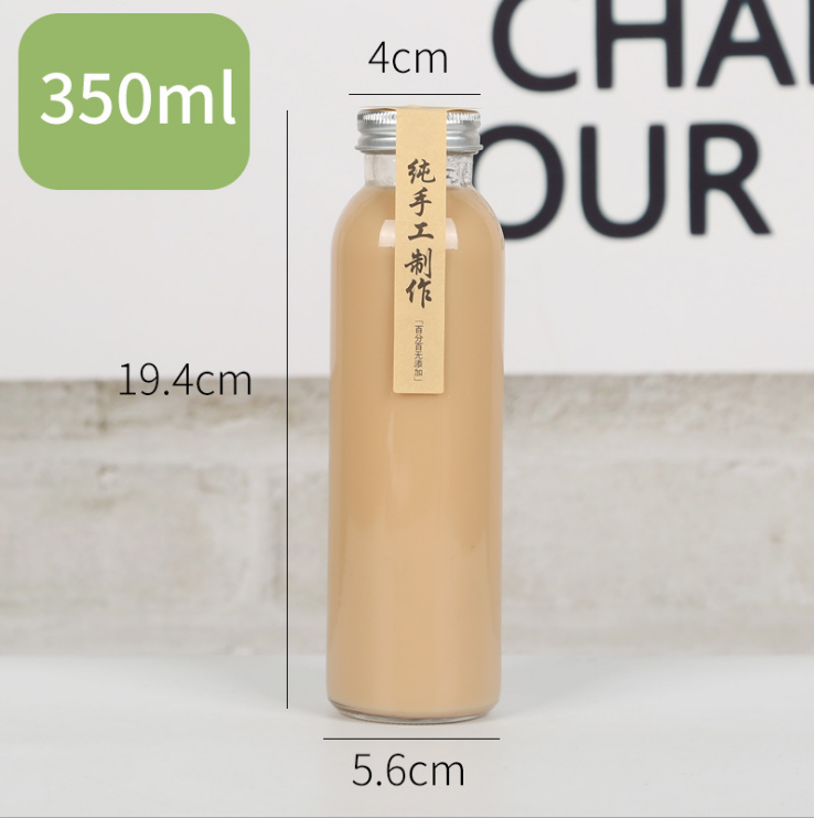 Crazy Price 350ml Glass Water Bottle Reusable Coffee Cup Drink Bottle Beer Bottle With Customized Lid