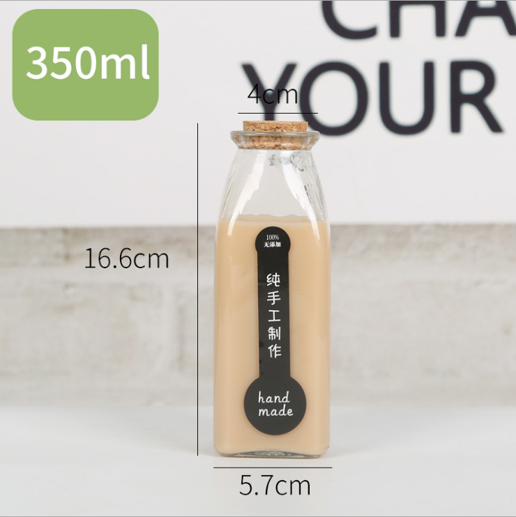 Crazy Price 350ml Glass Water Bottle Reusable Coffee Cup Drink Bottle Beer Bottle With Customized Lid