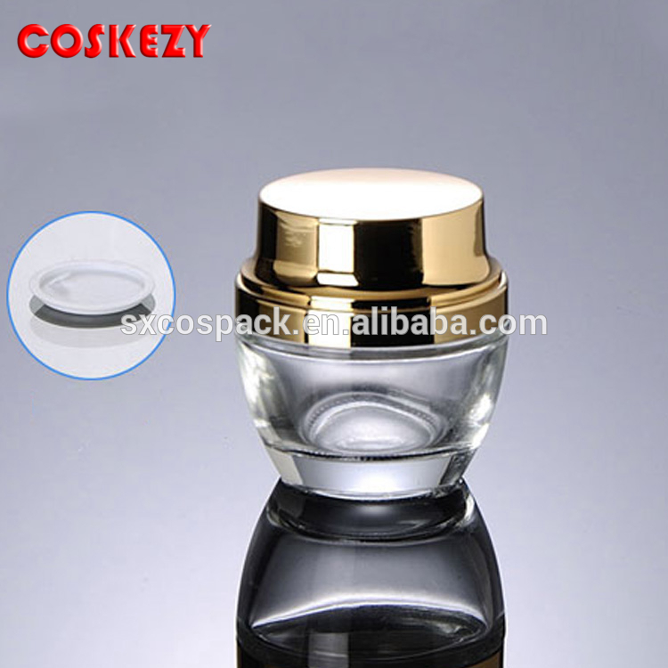 Cream Bottle 50ml Face Cream Glass Jar With Screw Cap, Cosmetic Container For Cream