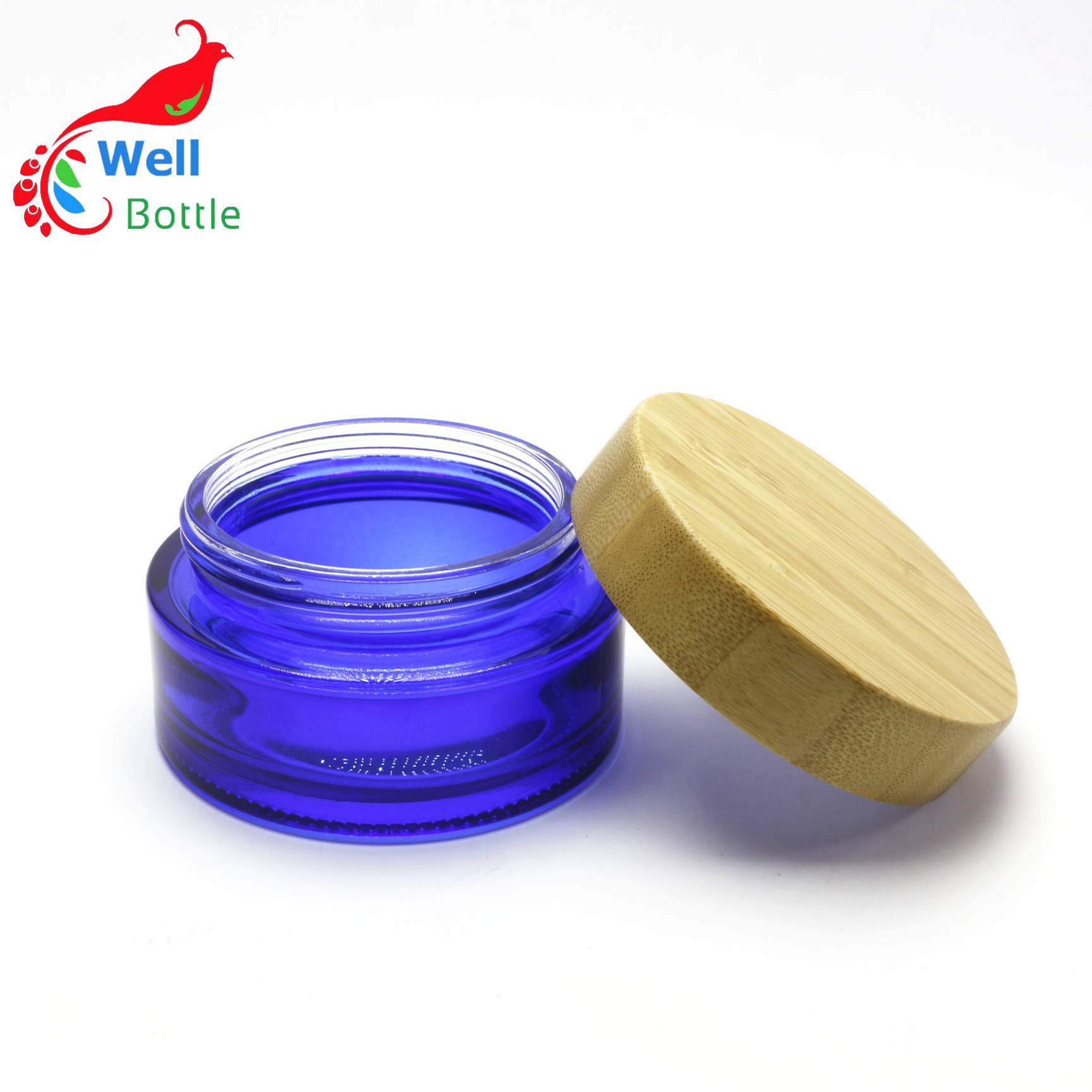 Cream Cosmetic Makeup jar with bamboo lid BJ-158R