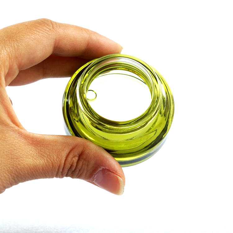 Cream Jars Sloping Shoulder Glass Plastic Cap Low MOQ Wholesale Stock High Quality 15g 30g 50g Empty Olive Green with Black