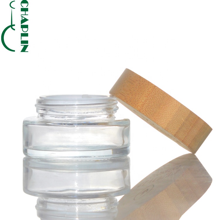 Cream Packing Transparency Frosted Glass Cosmetic Jars With Silver Cap