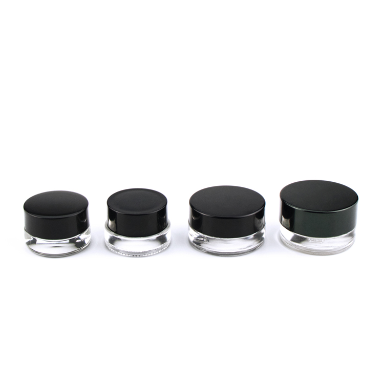Cream child proof lid glass jar 3g 5g 7g 10g with child safe cap for wax cbd oil containers