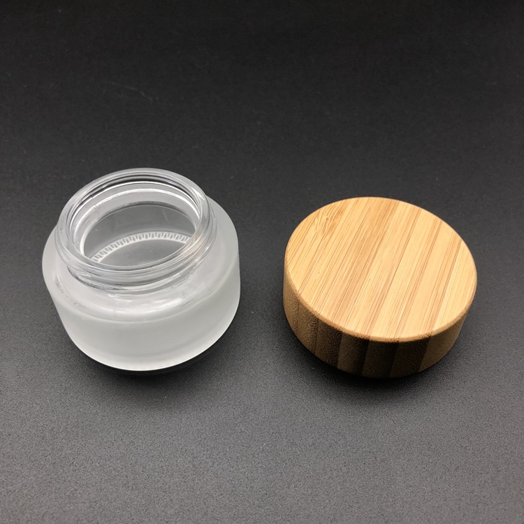 Cream jar bamboo with 3g 5g 15g 20g 30g 50g 100g 200g bamboo cosmetic jar hot selling bamboo lid glass jar