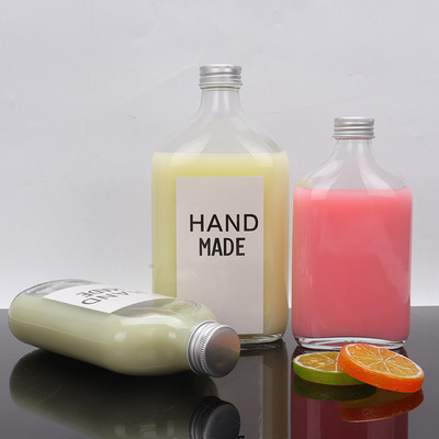 Creative 100Ml Small Flat Beverage Bottle Coffee Milk Tea Juice Bottle Small Liquor Bottle