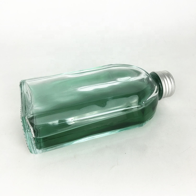 Creative 250ml flat shape flask glass cold brew coffee bottle with screw cap