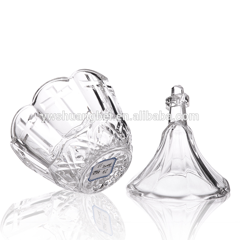 Creative And High Quality Clear Glass Jar With Crucifix For Food/Honey/ Storage
