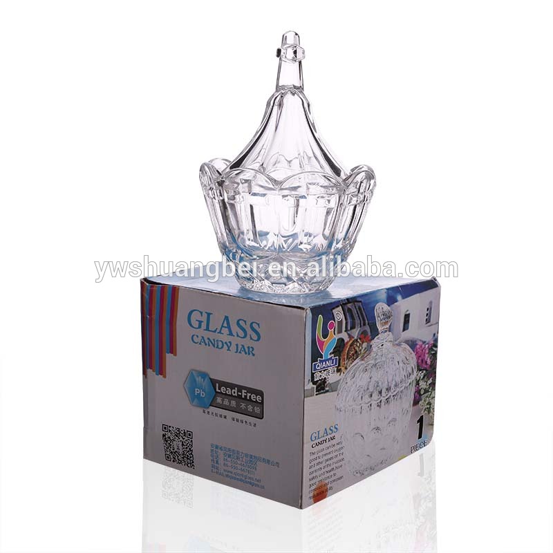 Creative And High Quality Clear Glass Jar With Crucifix For Food/Honey/ Storage