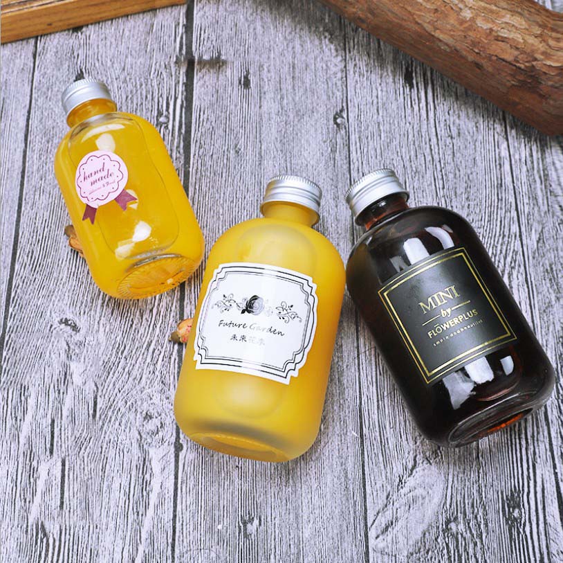 Creative Beverage Juice Milk Tea Glass Bottle 500ml Matte Fruit Wine Liquor Bottle Special For Catering Milk Tea Shop