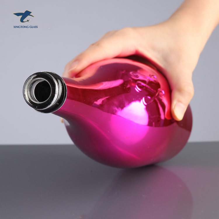 Creative Design Elegant Emboss Purple 750Ml Champagne Glass Bottle For Closures