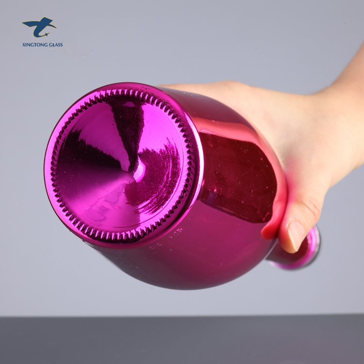 Creative Design Elegant Emboss Purple 750Ml Champagne Glass Bottle For Closures