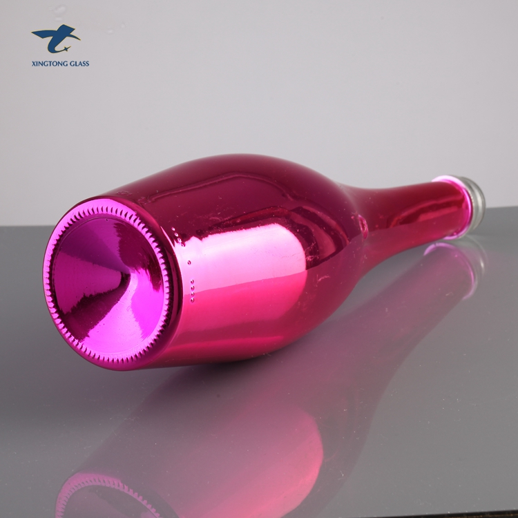 Creative Design Elegant Emboss Purple 750Ml Champagne Glass Bottle For Closures