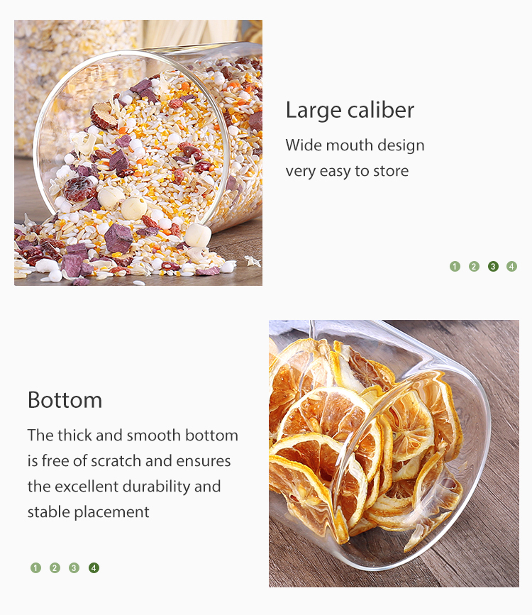 Creative Design High Borosilicate Glass Jars Kitchen Food Storage Containers Hermetic Pantry Canister With Bamboo Cover