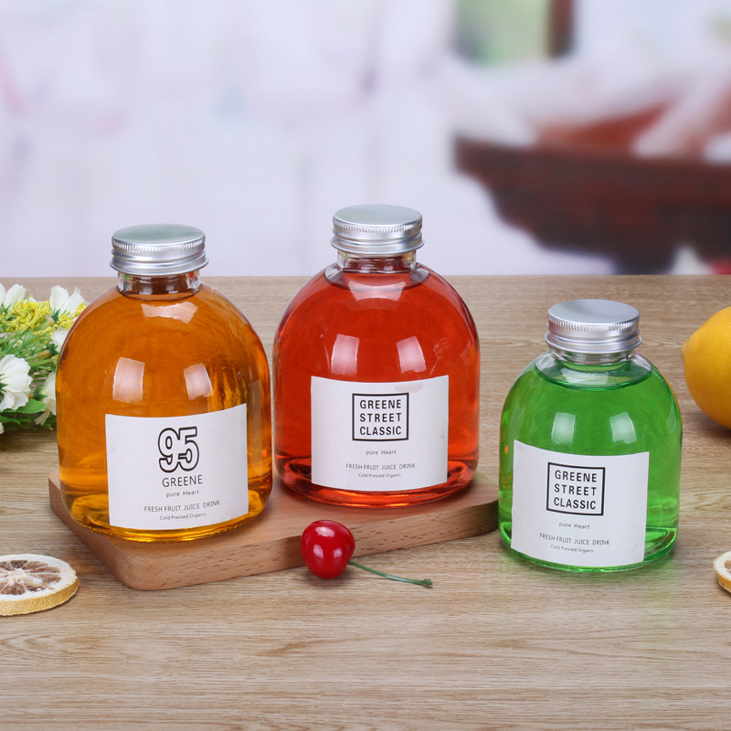 Creative Fat Beverage Glass Bottle Enzyme Bottle Milk Tea Juice Glass Bubble Tea Bottle