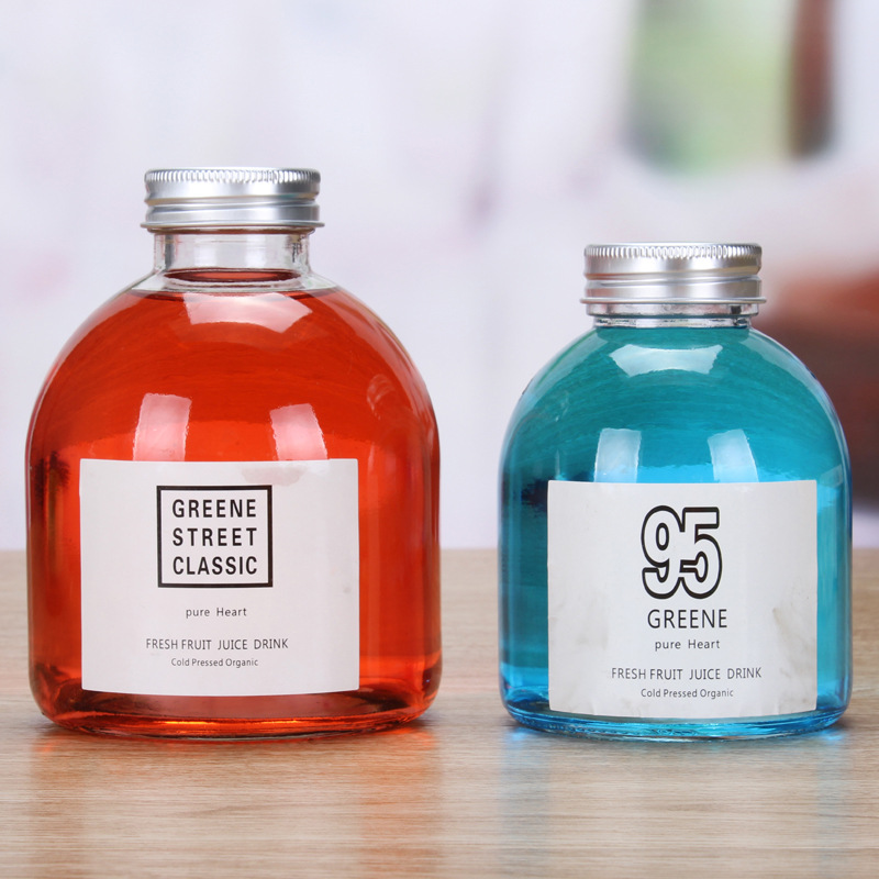 Creative Fat Beverage Glass Bottle Enzyme Bottle Milk Tea Juice Glass Bubble Tea Bottle