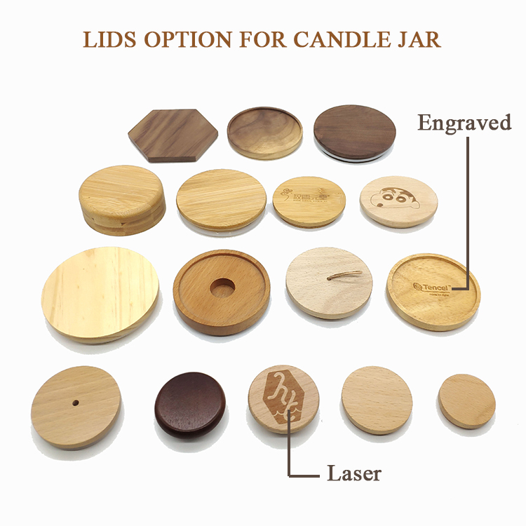 Creative Multi-Color Frosted Transparent Candle Jars With Wooden Lids Black Candle Jars