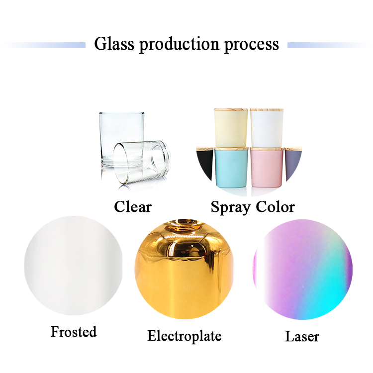 Creative Multi-Color Frosted Transparent Candle Jars With Wooden Lids Black Candle Jars