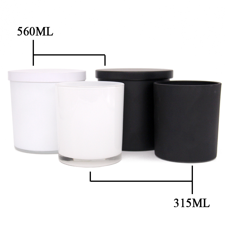 Creative Multi-Color Frosted Transparent Candle Jars With Wooden Lids Black Candle Jars