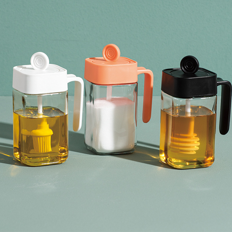 Creative Spoon Lid Integrated Seasoning Kitchen Supplies Glass Seasoning Jar Sealed Salt Jar Home Honey Jar