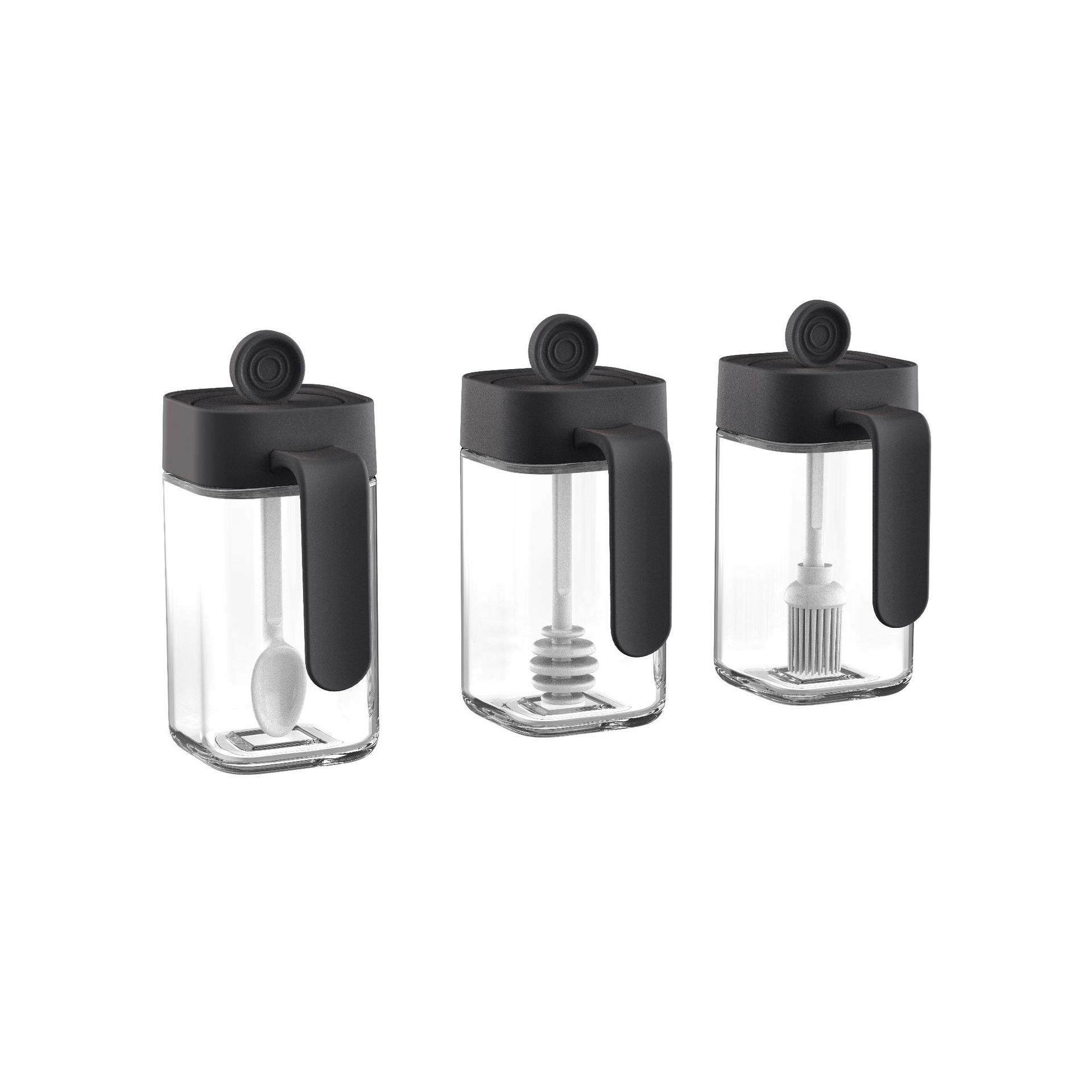 Creative Spoon Lid Integrated Seasoning Kitchen Supplies Glass Seasoning Jar Sealed Salt Jar Home Honey Jar