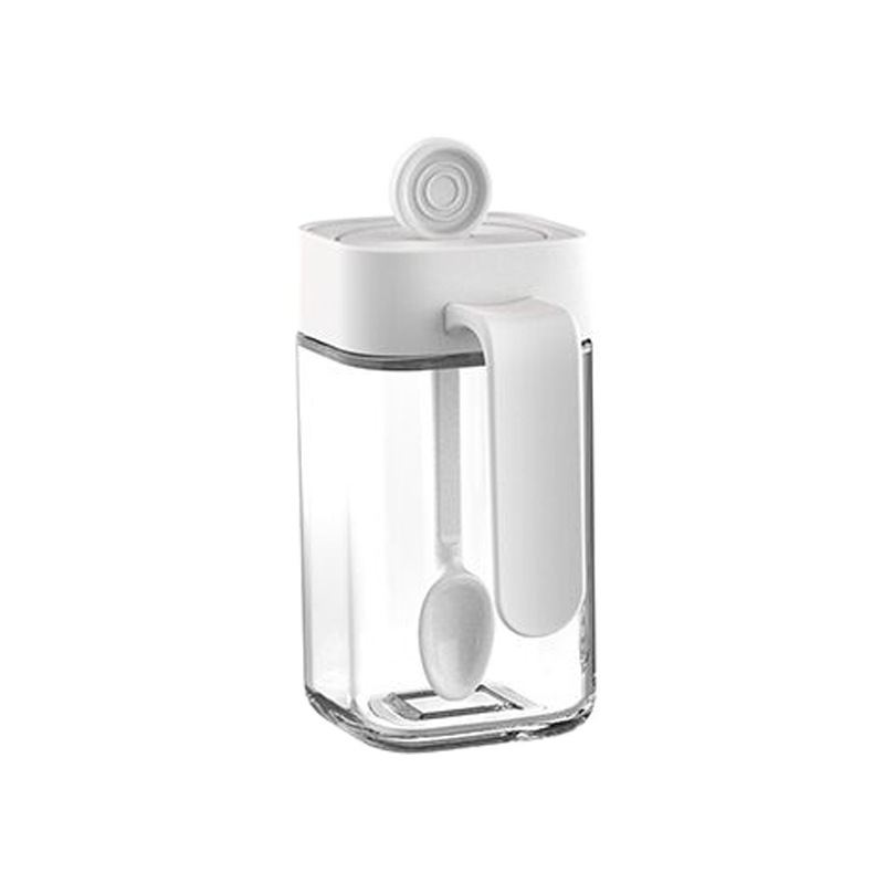 Creative Spoon Lid Integrated Seasoning Kitchen Supplies Glass Seasoning Jar Sealed Salt Jar Home Honey Jar