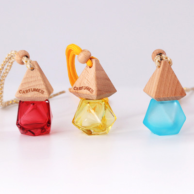 Creative hemp rope car perfume bottle decorative pendant perfume transparent glass empty bottle wholesale cosmetics bottle