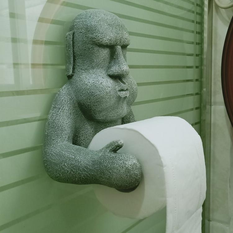 Creative personality and funny Easter Island Moai tissue holder bathroom wall-mounted tissue holder toilet roll holder