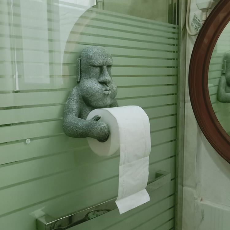 Creative personality and funny Easter Island Moai tissue holder bathroom wall-mounted tissue holder toilet roll holder