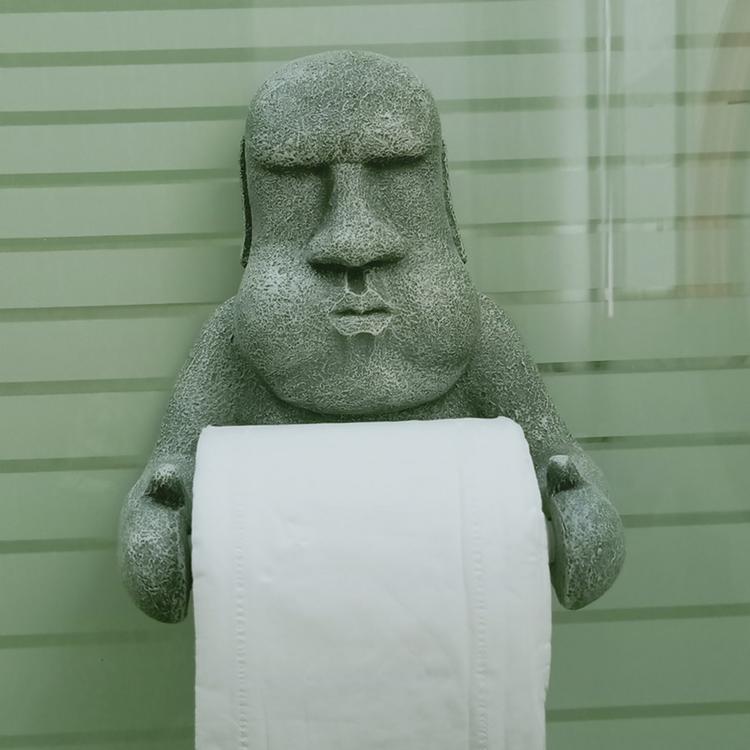 Creative personality and funny Easter Island Moai tissue holder bathroom wall-mounted tissue holder toilet roll holder