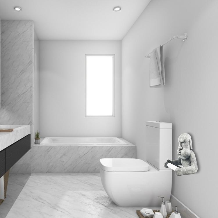 Creative personality and funny Easter Island Moai tissue holder bathroom wall-mounted tissue holder toilet roll holder