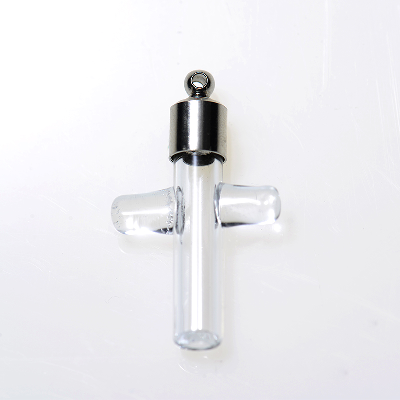 Cross hourglass heart round 1ml perfume glass tube small glass vial pendant essential oil bottle glass tube wishing bottle