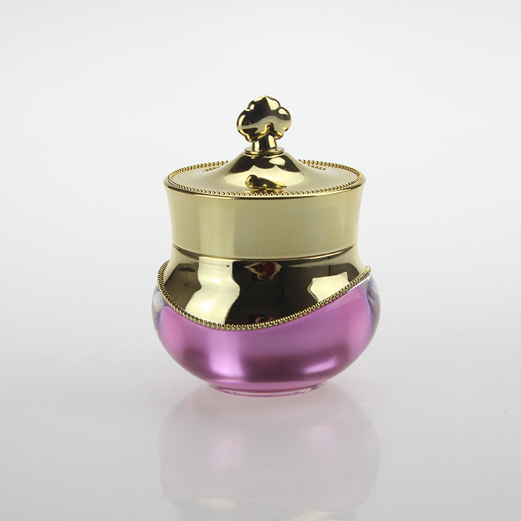 Crown 5g Purple and Gold High Quality Mini Cosmetic Jar for Cream, 10g Empty Wholesale Acrylic Jars for Cosmetics Packaging