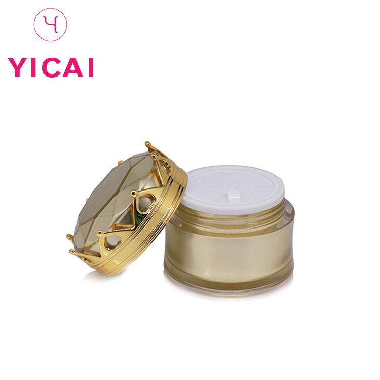 Crown Cap Plastic Cosmetic Jar Acrylic 15g Mini Cosmetic Eye Cream Cream Jar