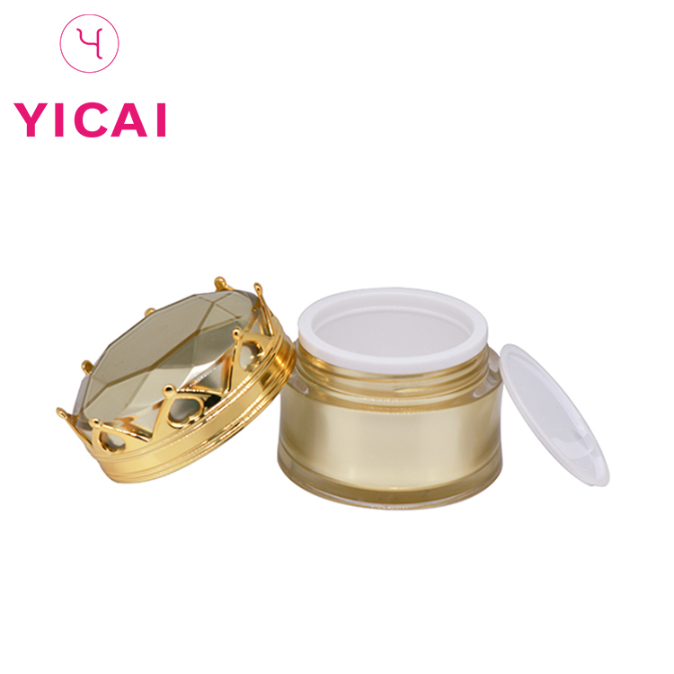 Crown Cap Plastic Cosmetic Jar Acrylic 15g Mini Cosmetic Eye Cream Cream Jar