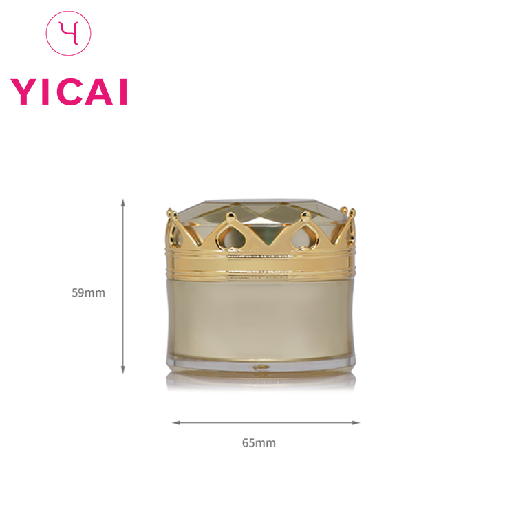 Crown Cap Plastic Cosmetic Jar Acrylic 15g Mini Cosmetic Eye Cream Cream Jar