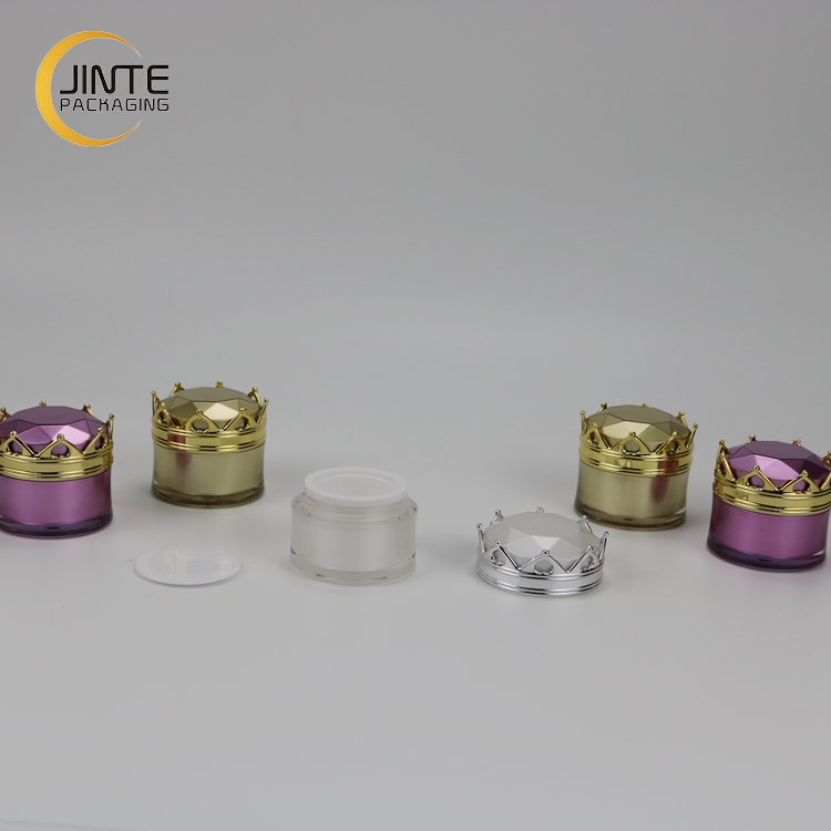 Crown Design Cosmetic Beauty Jar Plastic Lip Balm Container Acrylic Jar 5g 10g