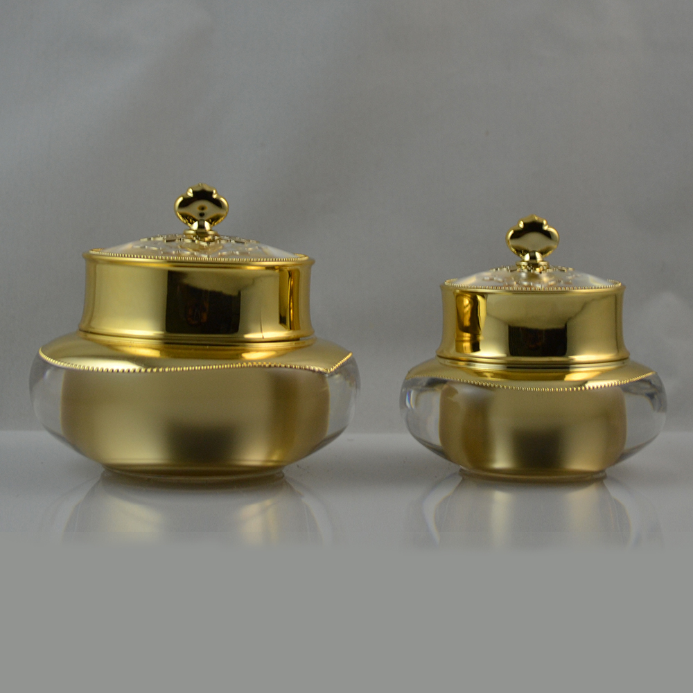 Crown Shape 15g 30g 50g Gold Empty Acrylic Cream JA201 Jar